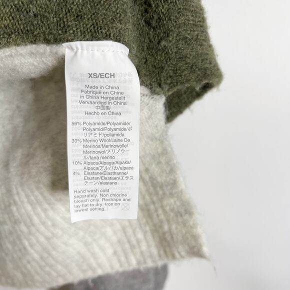 Madewell XSmall Green Gray Colorblock Payton Pullover Sweater in Coziest Yarn - Picture 8 of 10